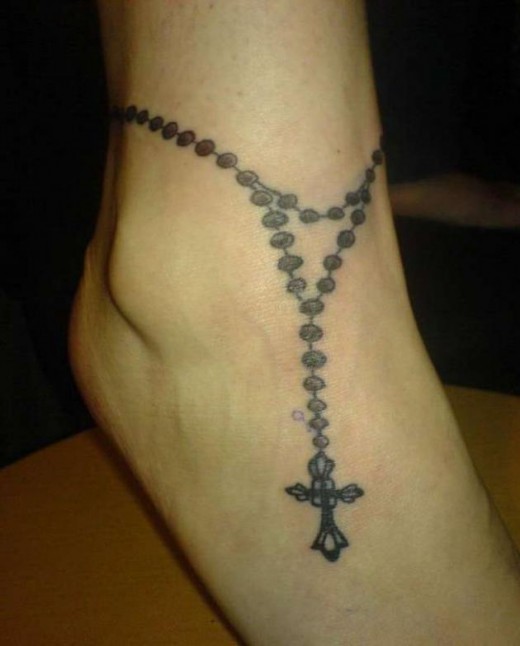 Latest Rosary ankle tattoos