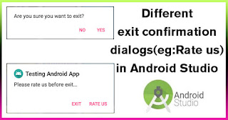 Different exit confirmation dialog Rate us in Android Studio 