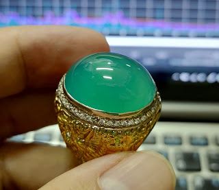 Batu Bacan Doko Kristal Super HQ BC089 Body Kaca Giwang Istimewa Ikatan Perak