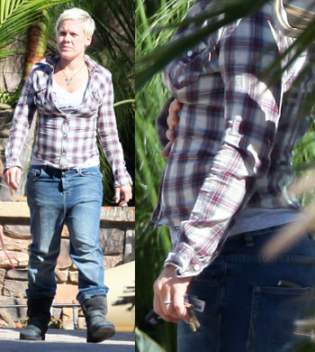 Pink Pregnant singer Pink and her husband Carey Hart stop by the Saint