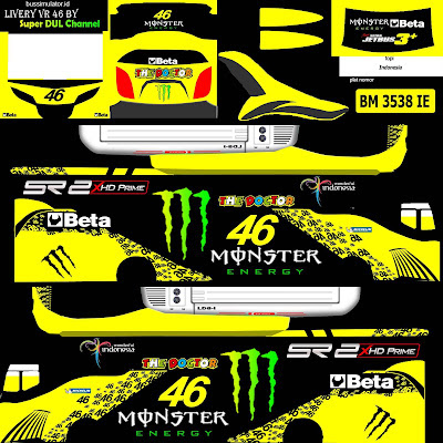 Livery Bussid XHD Arjuna VR 46 Kuning