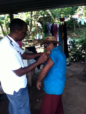 Patient getting vaccinated!