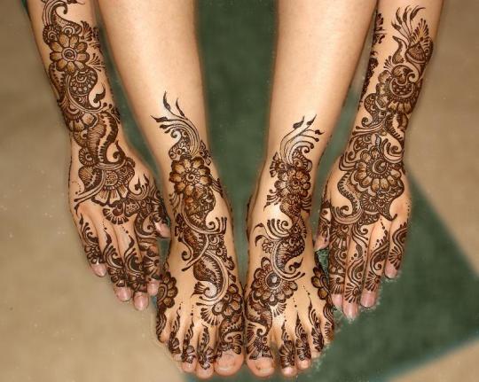 henna designs for feet angel wings