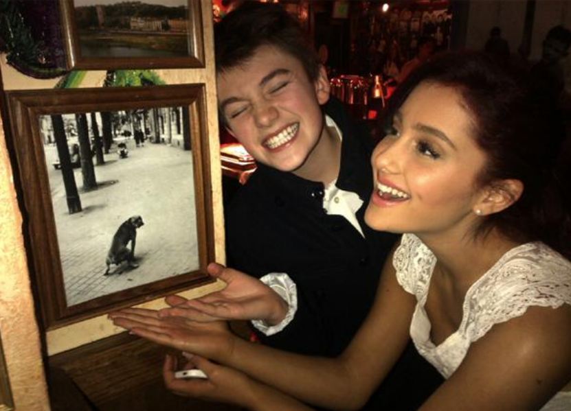 Greyson visits with best friend Ariana Grande