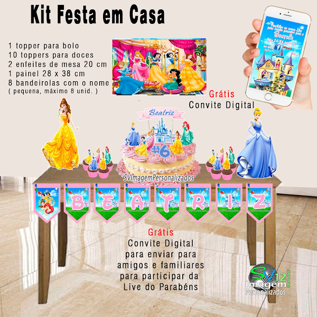 As Princesas  Disney dicas e ideias para decoração de festa personalizados