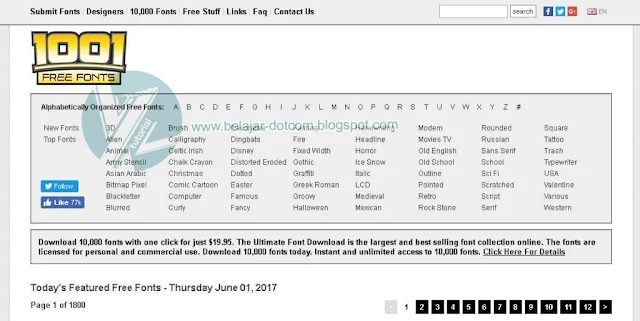 12 Situs Terbaik Tempat Download Font Gratis fan Keren Untuk Desain