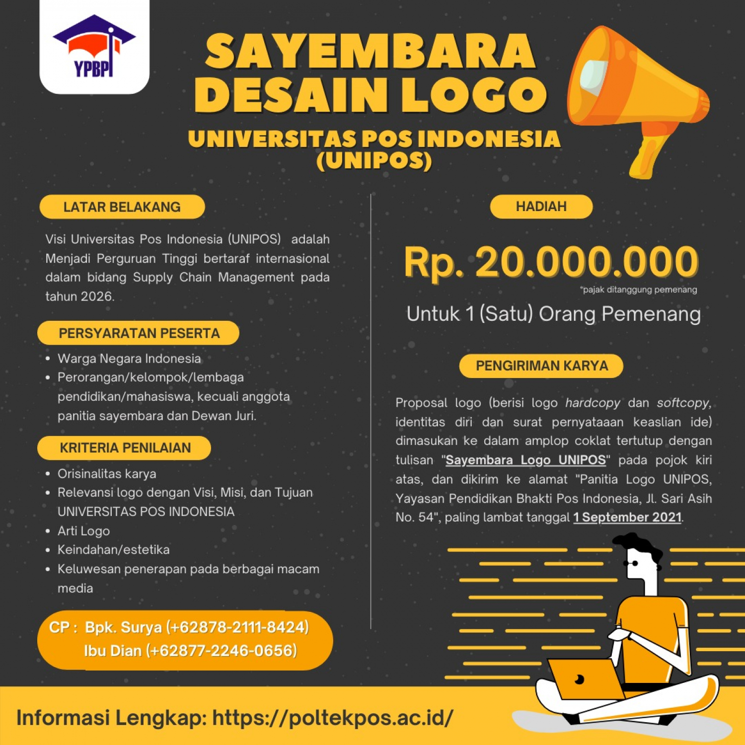 Lomba Desain Logo Berhadiah 20 Juta oleh Universitas Pos Indonesia (UNIPOS)