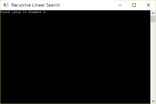 Recursive Linear Search c/c++