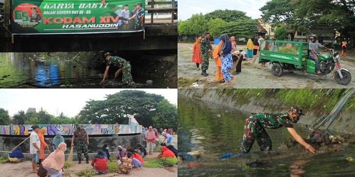 Korem 141/Toddopuli Gelar Karya Bakti Menyambut HUT Kodam XIV/Hasanuddin Yang Ke 56 Tahun.