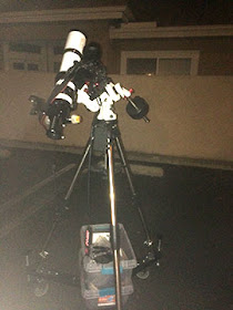 Wheeled out the tripod with piggyback camera attached (Source: Palmia Observatory)
