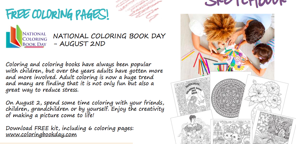 Pure Heart National Coloring Book Day August 2nd