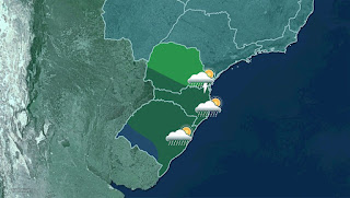 Previsão do tempo no sul do Brasil