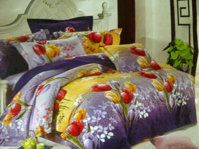 Sprei Jepang motif Bunga Tulip Ungu