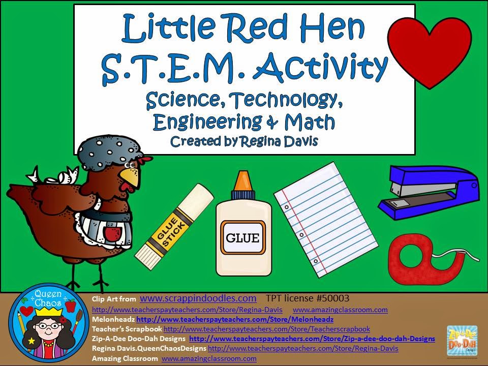 http://www.teacherspayteachers.com/Product/A-The-Little-Red-Hen-STEMScience-Technology-Engineering-Math-1478147