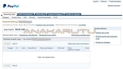 Rekening Online Paypal
