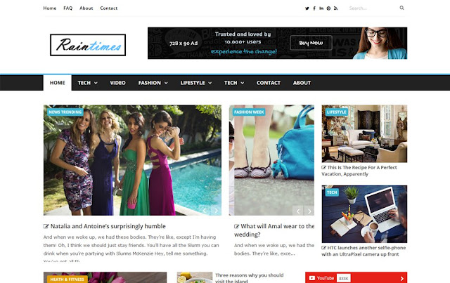 Raintimes Responsive Blogger Template