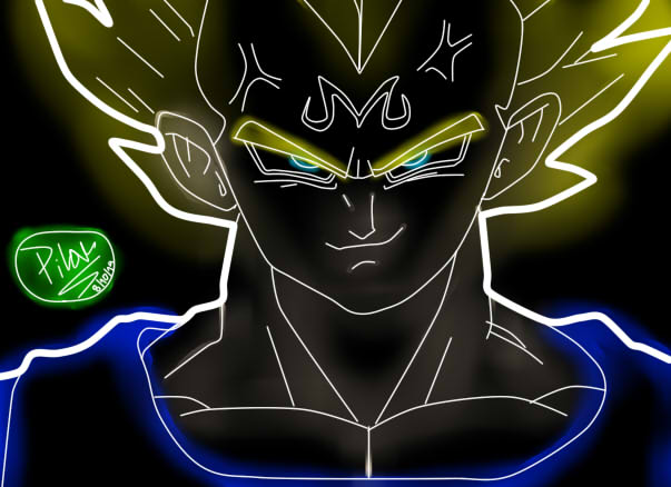 Neon Wallpapers for Android - Vegeta Super Saiyan Neon Wallpaper 