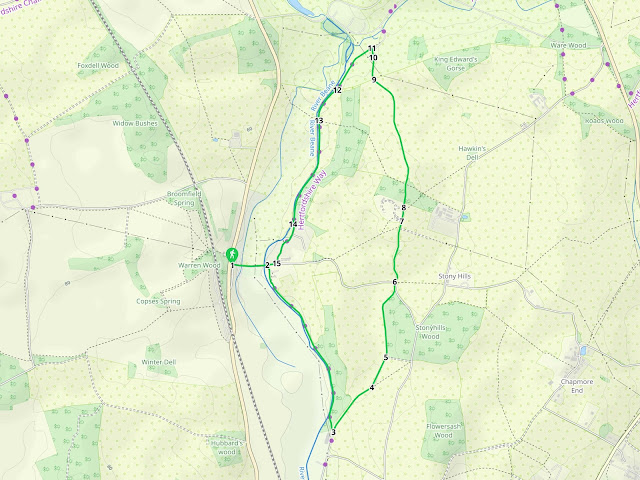 Map for Walk 263: Stapleford East Loop