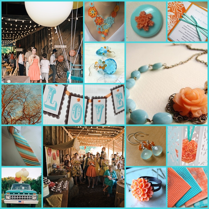 turquoise and orange weddings