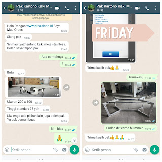 Kaki Meja Stainless pesanan Bpk Kartono untuk di Cibubur