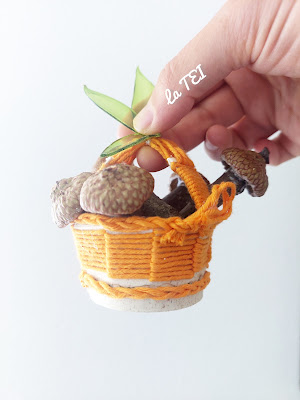 Riciclo creativo cestino con funghetti