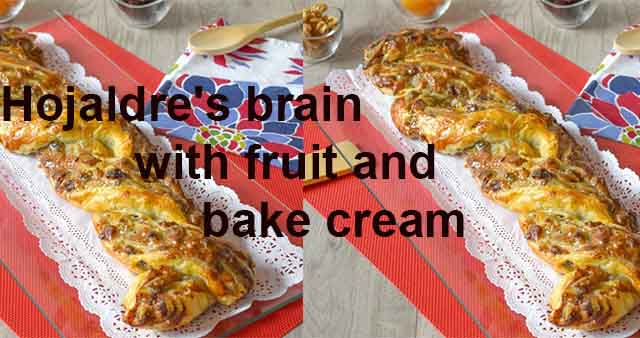 Hojaldre's brain with fruit and bake cream