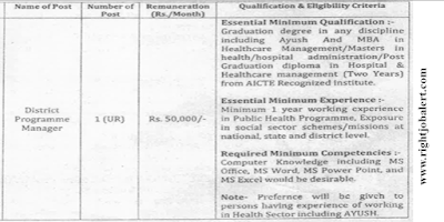 District Programme Manager Jobs in National Ayush Mission, Jharkhand