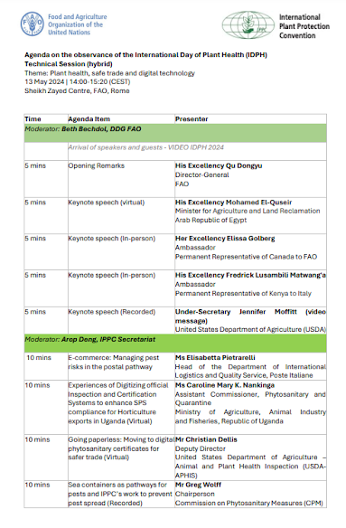 Hybrid event and Technical Session for the observance of the International Day of Plant Health 2024