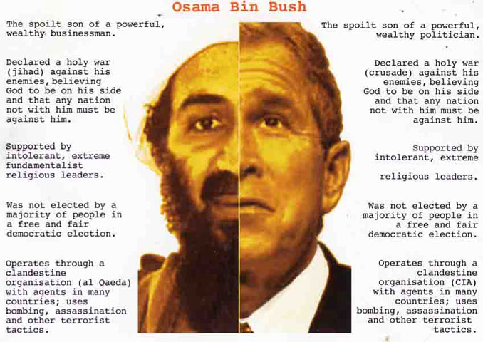 funny osama bin laden pictures. osama bin laden bush.