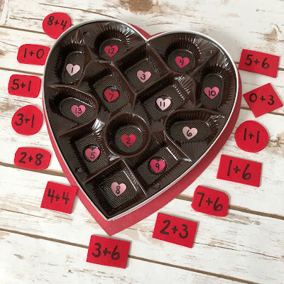 Chocolate math Valentine's math facts activity