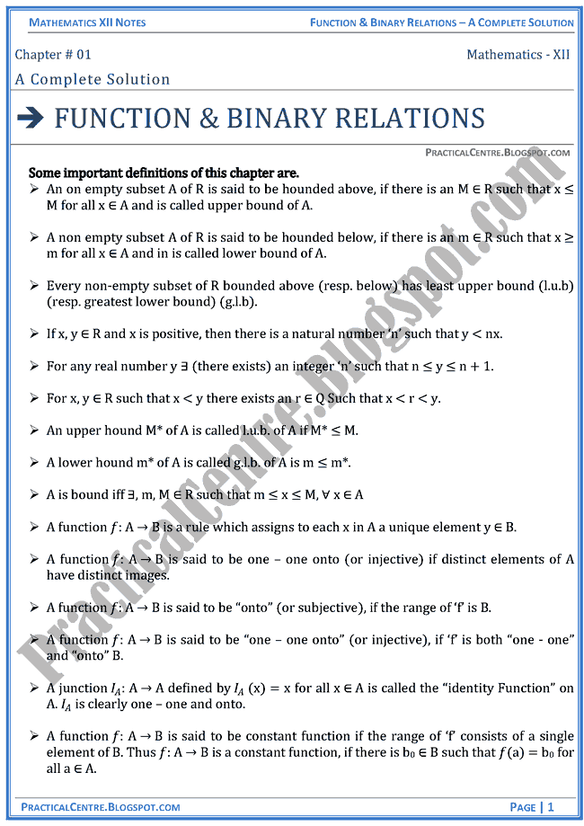 function-and-binary relations-formula-exercises-1-1-and-1-2-mathematics-xii
