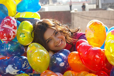 Actress Samantha with Colorful Balloons 