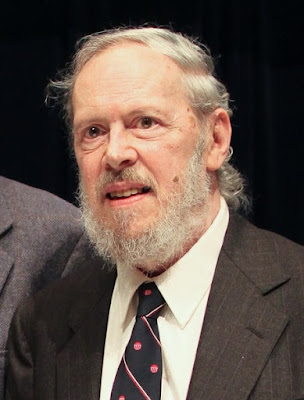 dennis ritchie, c programming language, father of c language, creator of c language, at & t bell laboratries usa, c developer, most populor language in 90's, middle level language, world populor language