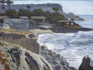 Moss Beach Looking South, 18 x 24 inches, oil on canvas, 1997, David Dunn