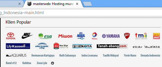 Web Hosting Terbaik Di Indonesia [Client populer MasterWeb]