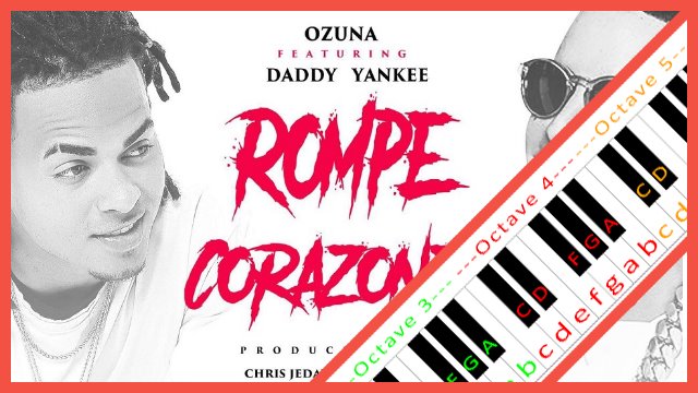 La Rompe Corazones by Daddy Yankee ft Ozuna Piano / Keyboard Easy Letter Notes for Beginners