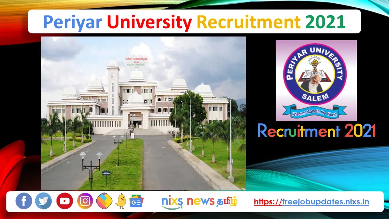 Periyar University Recruitment 2021 05 Field Assistant Posts - Apply Online