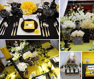 Yellow Damask Wedding Decor Love it