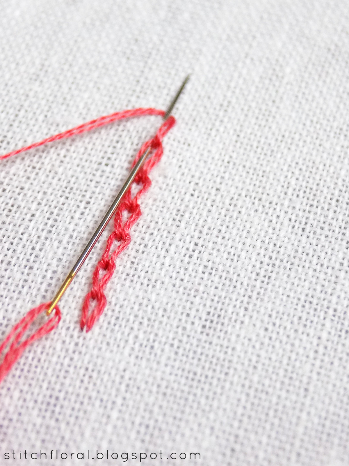 spine chain stitch - embroidery stitch 98 