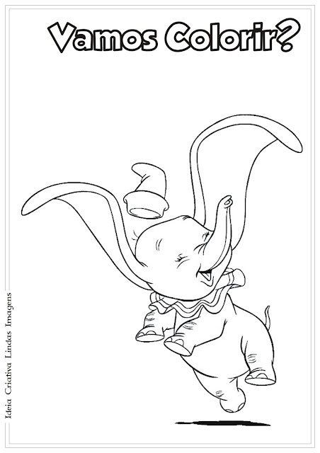 Desenho do Dumbo para colorir
