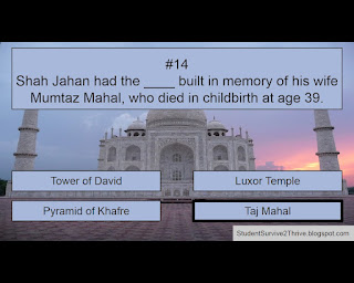 The correct answer is Taj Mahal.