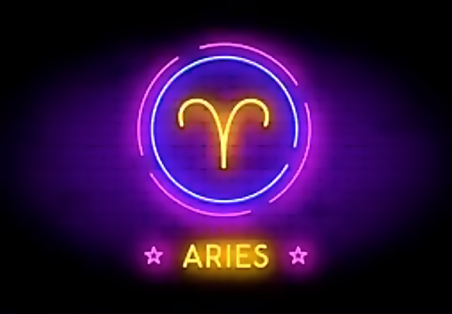 Aries Neon Zodiac Signs : Free Astrology Wallpapers Background Images