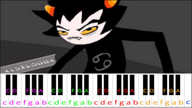 Karkat's Theme by Homestuck Piano / Keyboard Easy Letter Notes for Beginners