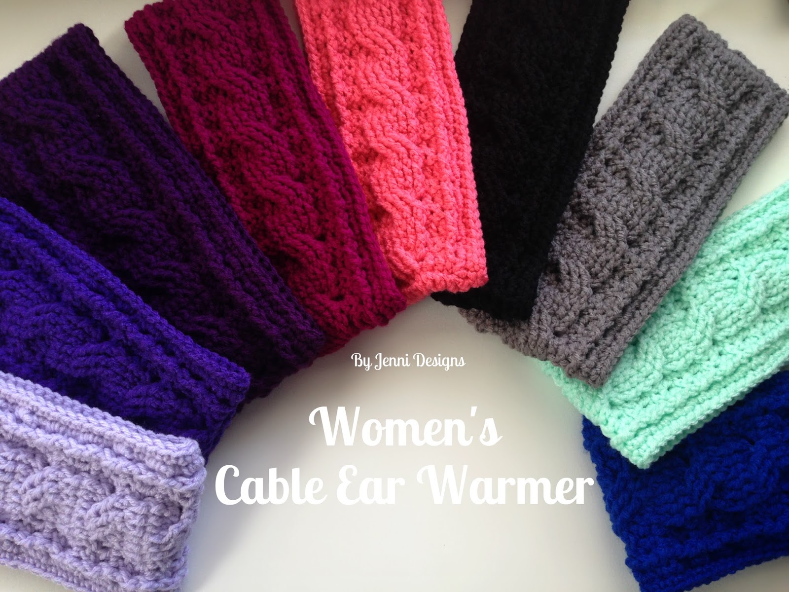By Jenni Designs Free Crochet Pattern Women S Cable Ear Warmer