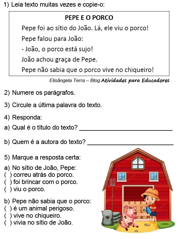 Texto PEPE E O PORCO, de Elisângela Terra