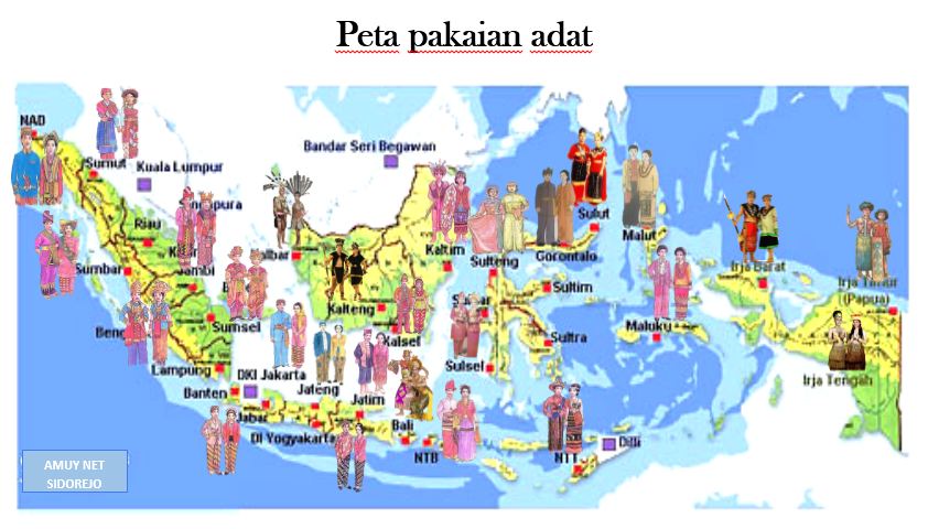 PETA PAKAIAN  ADAT  INDONESIA 