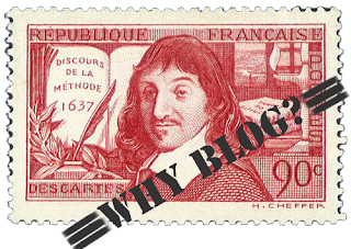 image: illustration using stamp issued in France (1937) of René Descartes