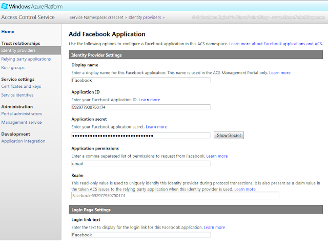 sharepoint 2013 facebook integration