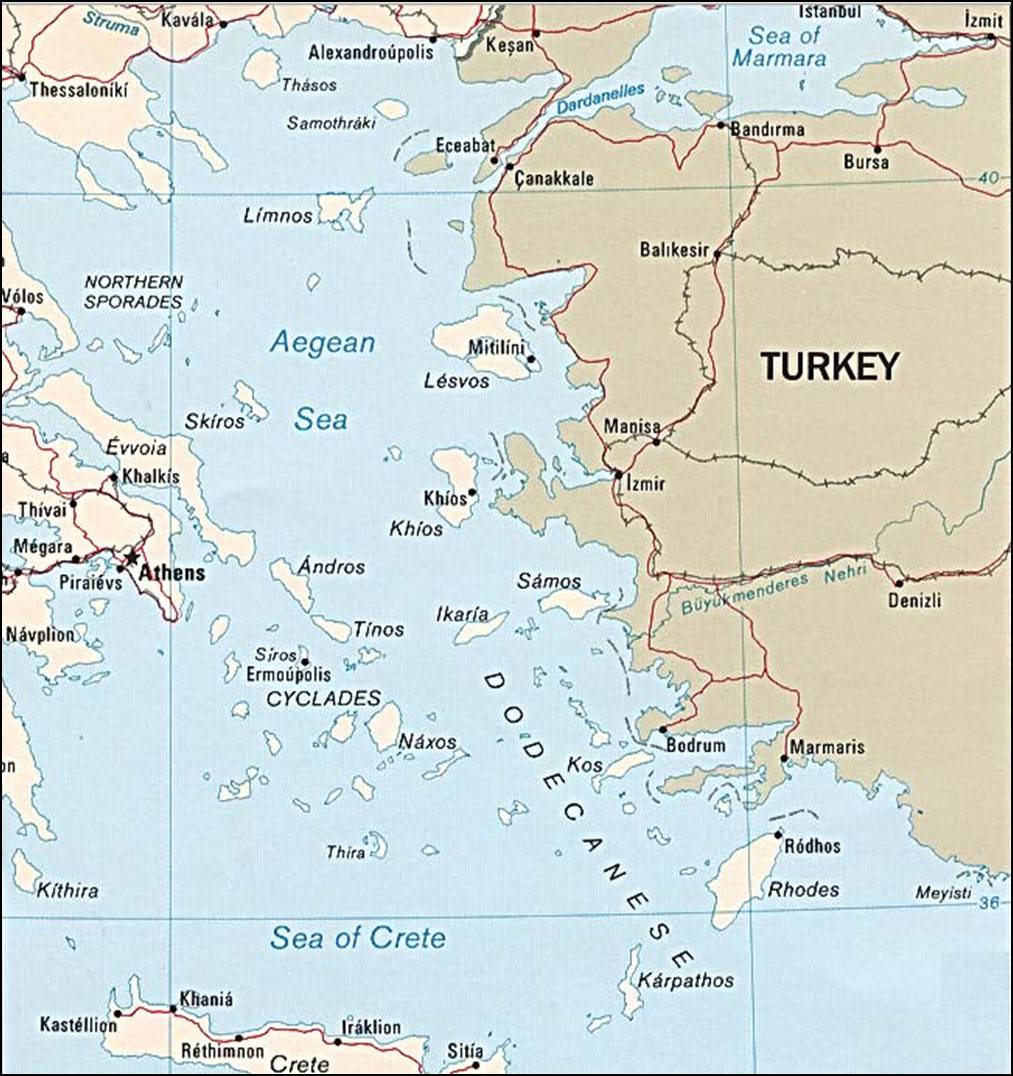 Rhodos Kaart Europa | doormelle