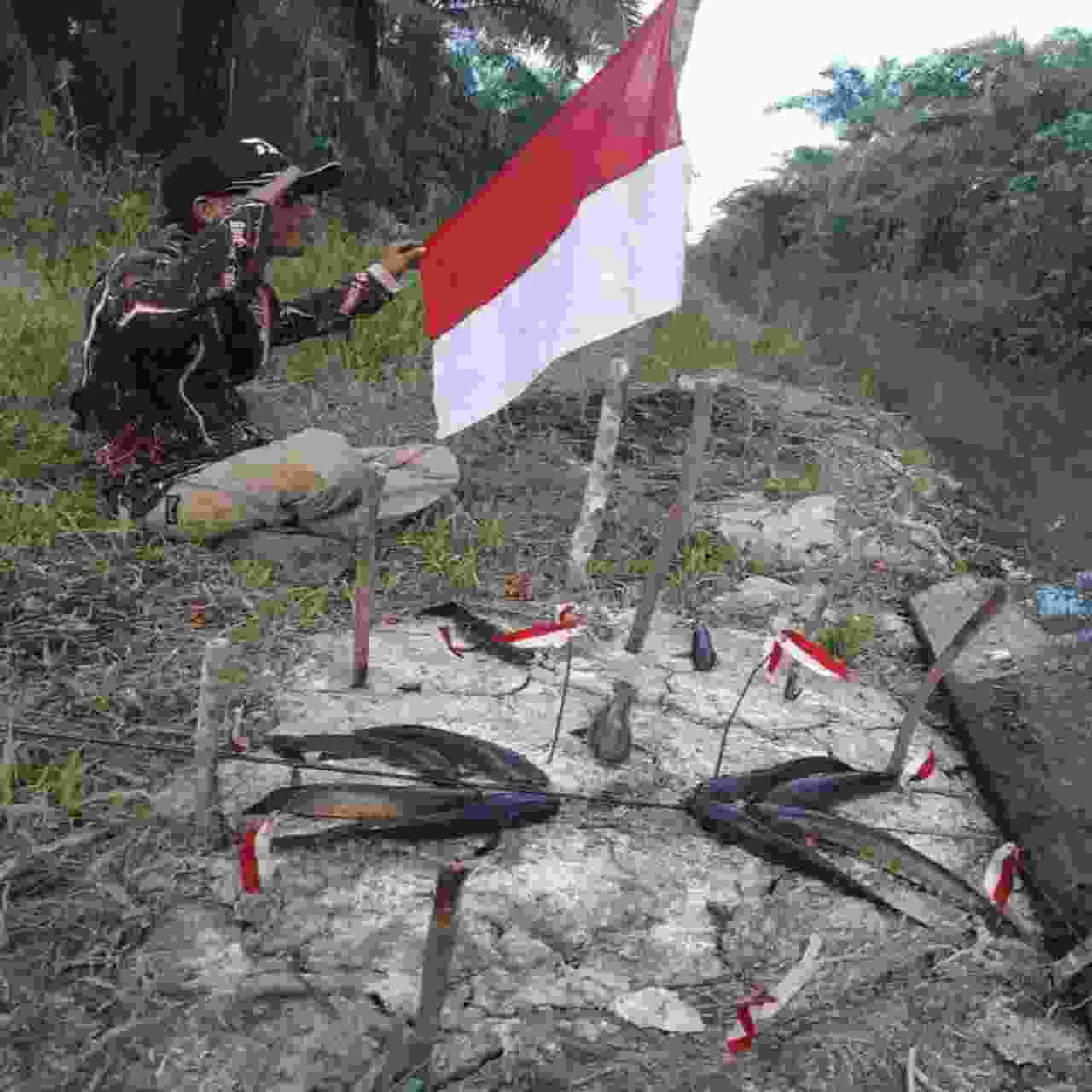 ikan pun ikut hormat ke bendera merah putih